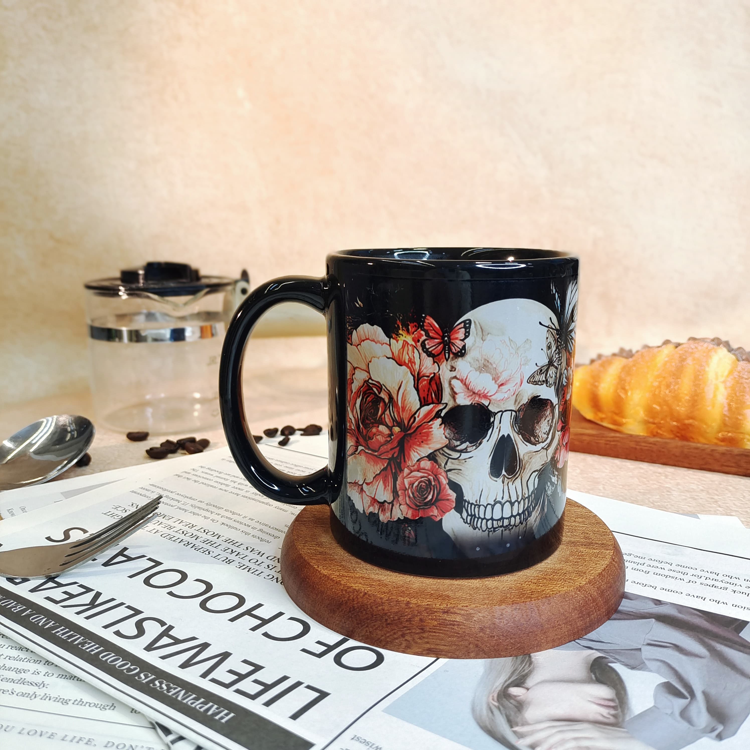 Skull and Rose Color-Changing Mug