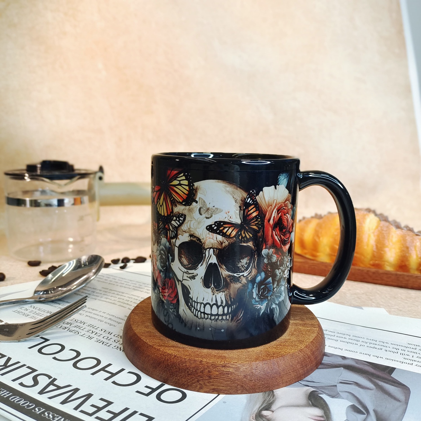 Skull and Rose Color-Changing Mug