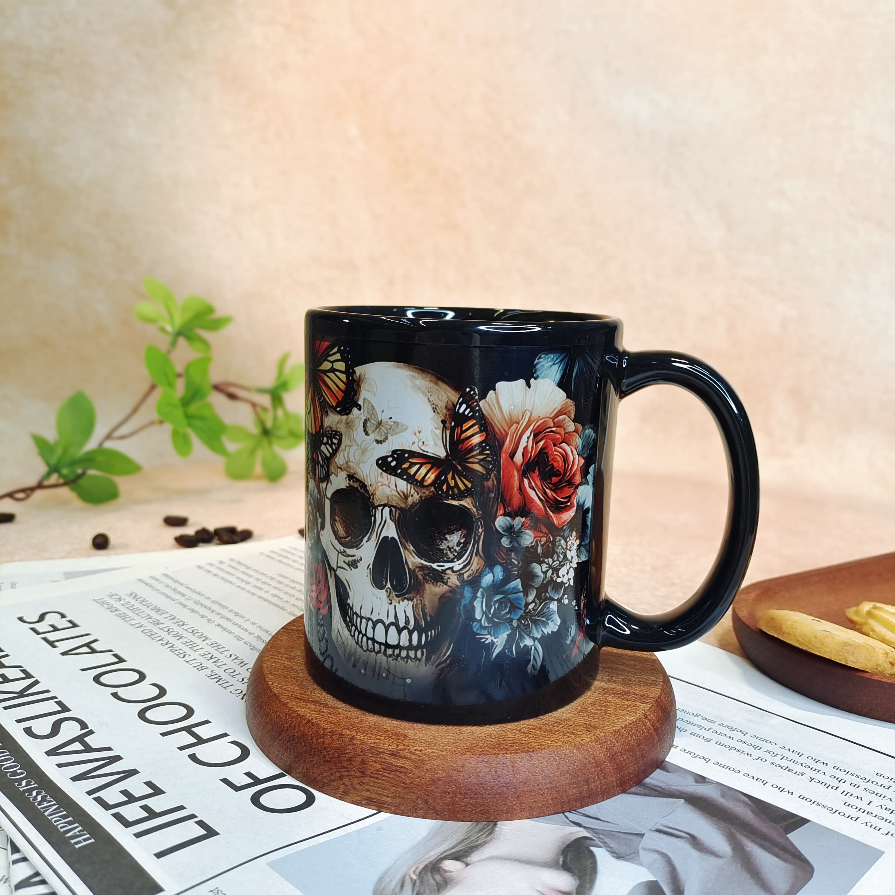 Skull and Rose Color-Changing Mug