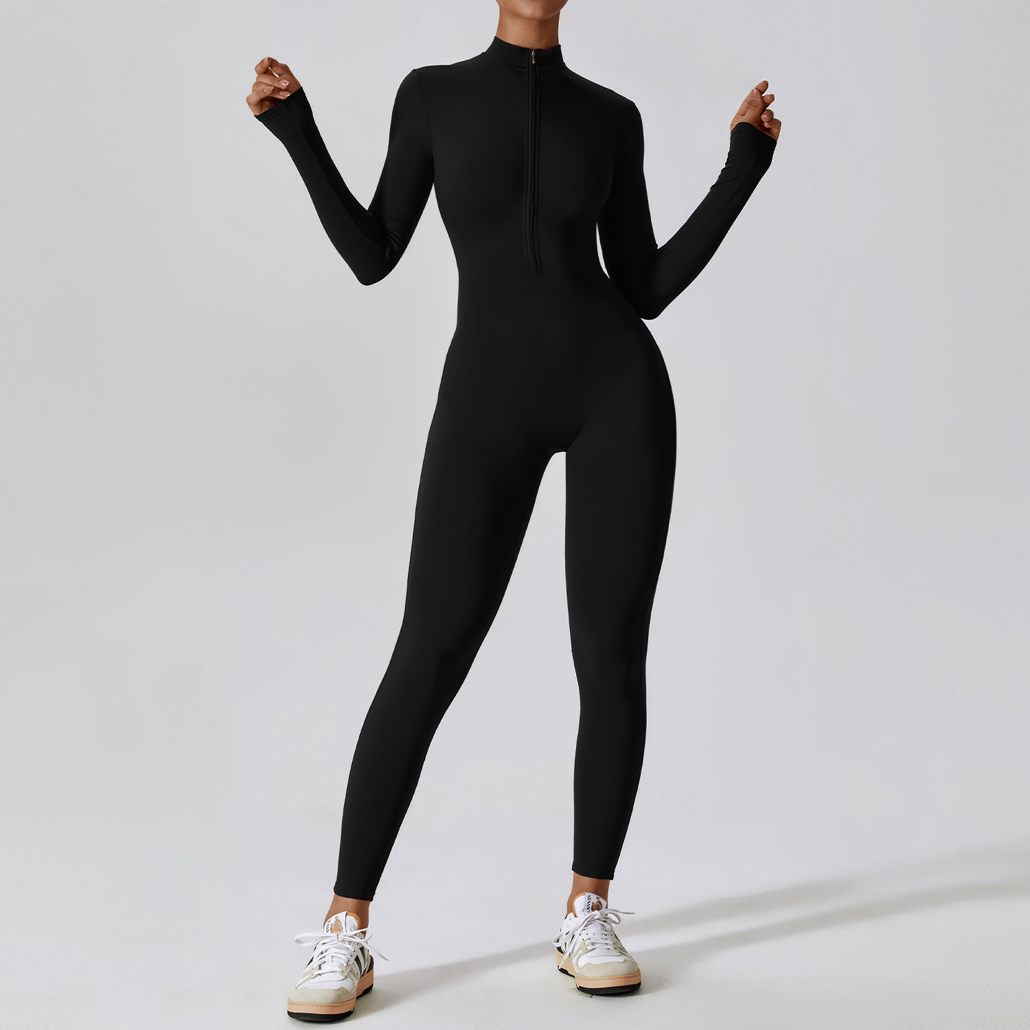 High-Performance Long-Sleeve Yoga Bodysuit