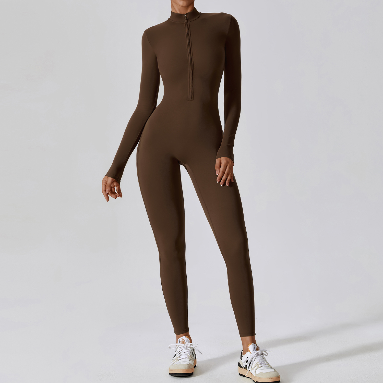 High-Performance Long-Sleeve Yoga Bodysuit