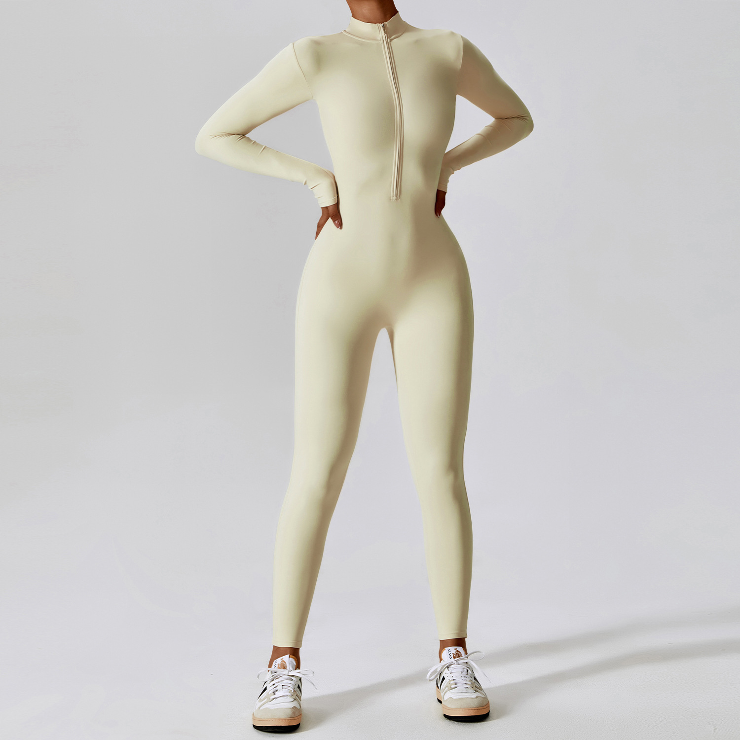 High-Performance Long-Sleeve Yoga Bodysuit