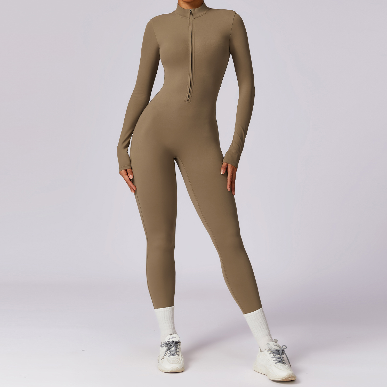 High-Performance Long-Sleeve Yoga Bodysuit