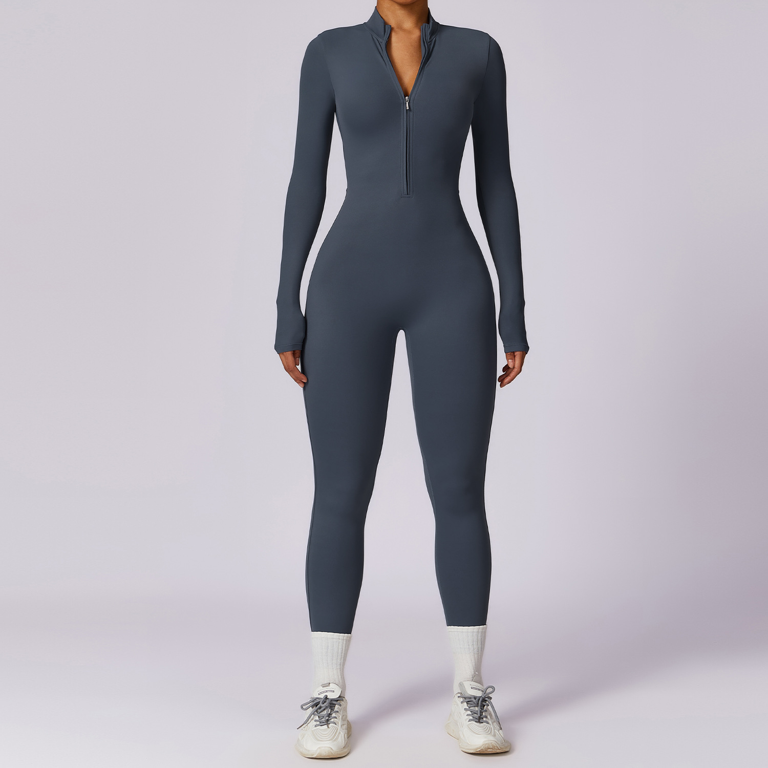 High-Performance Long-Sleeve Yoga Bodysuit