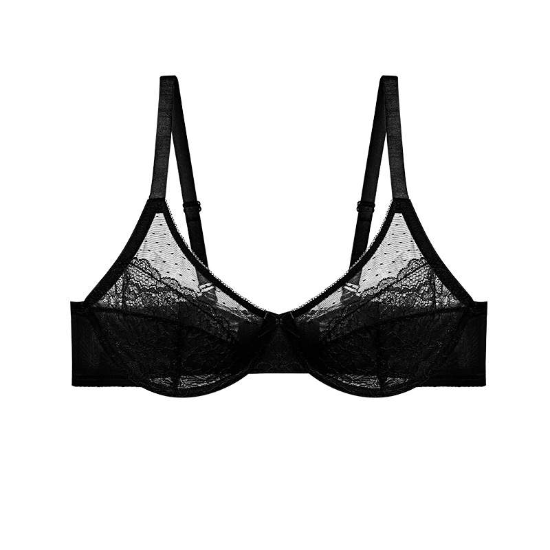 French Sheer Mesh Push-Up Underwire Bra