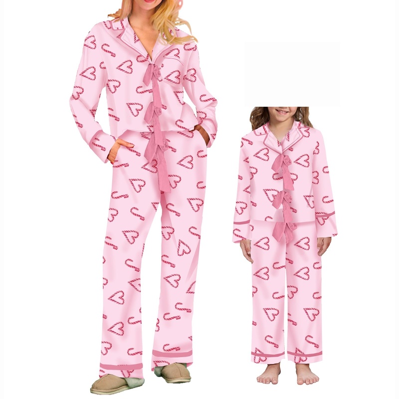 Christmas Digital Print Long Sleeve Pajama Set for Women