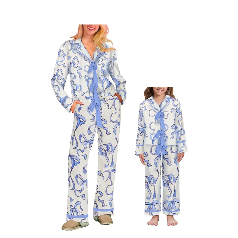 Christmas Digital Print Long Sleeve Pajama Set for Women