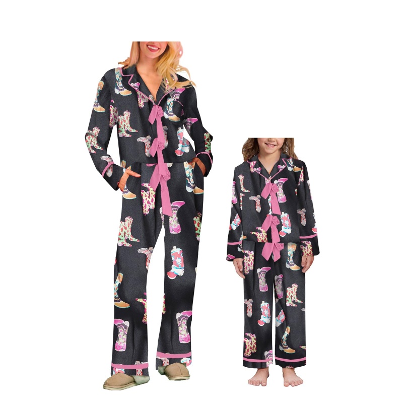 Christmas Digital Print Long Sleeve Pajama Set for Women
