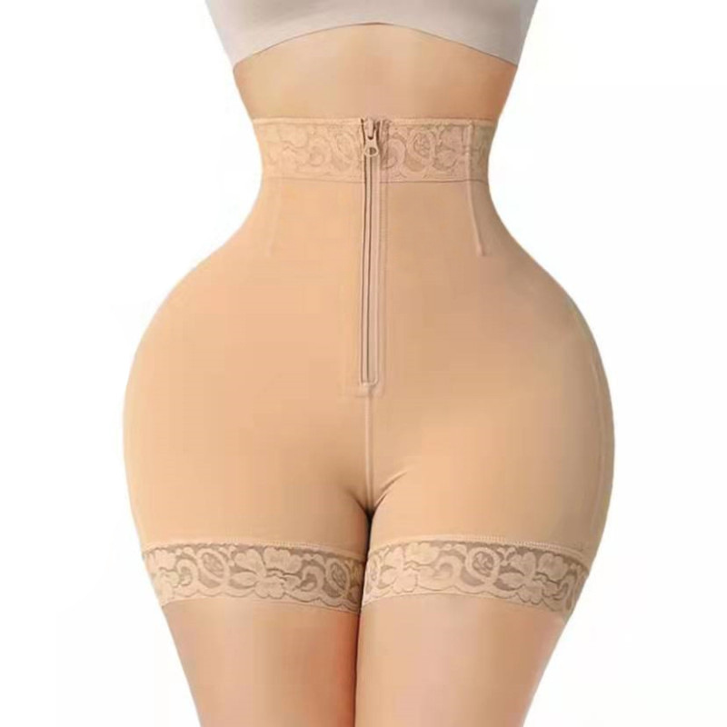 Lace Zipper High-Waist Butt Lifting Shapewear Pants