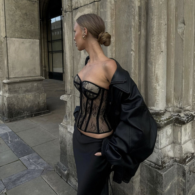 ChatGPT 说：  Trendy Off-Shoulder Slim Fit Strapless Backless Top