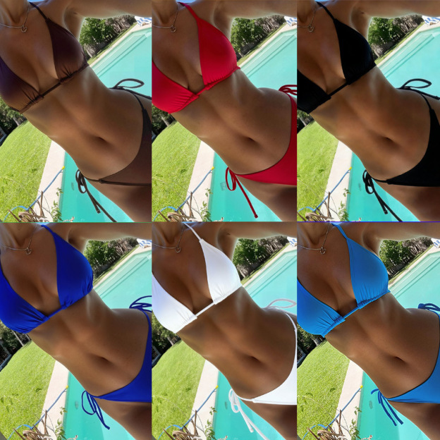 Sexy Triangle Tie-Back Bikini Set for Women