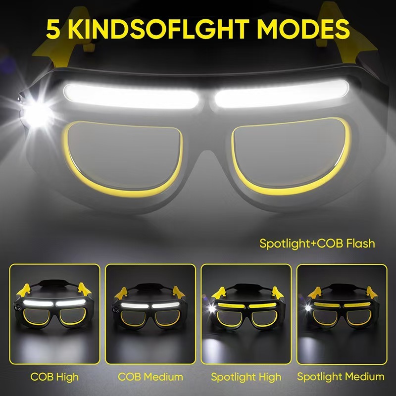 COB LED Sensor Headlamp Glasses 🔦