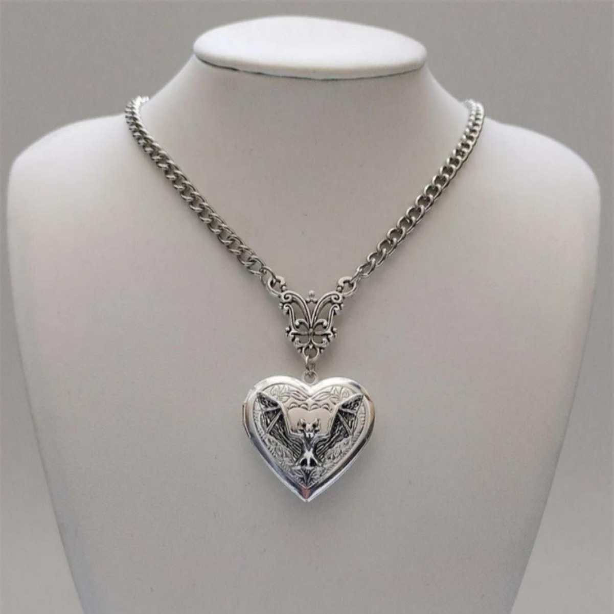 Personalized Silver Heart Photo Locket Necklace