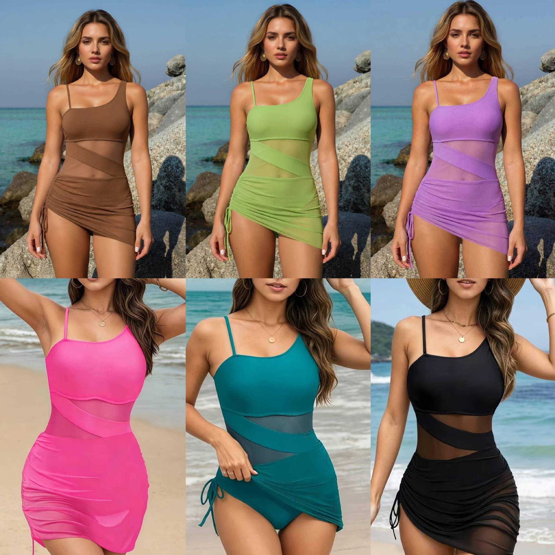 Black Sheer Mesh Cut-Out One-Piece Swimsuit – Sexy Bodycon Beach & Poolwear