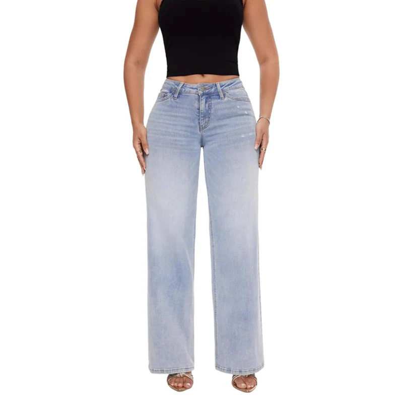 Sexy BBL Mid-Low Rise Butt-Lifting Wide Leg Jeans