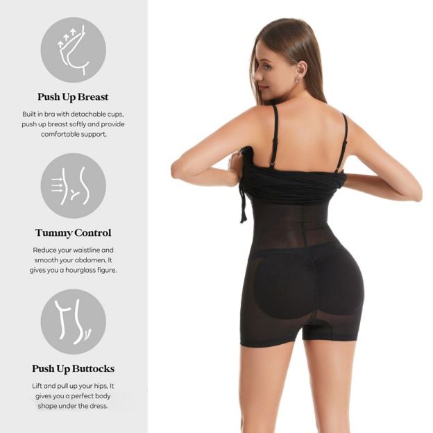 ribbed body-shaping dress with built-in shapewear