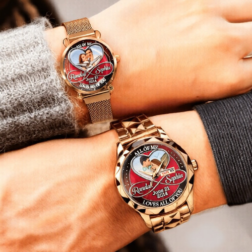 Love on your wrist - Couple Photo Upload - Custom Stainless Steel Watches