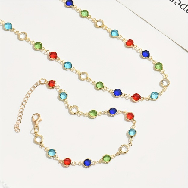 Colorful Gemstone Necklace & Bracelet Set