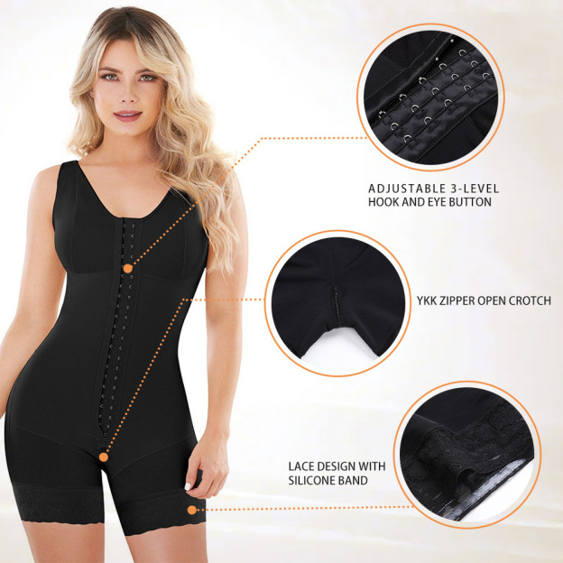Enhanced Double-Layer Waist Trainer Tummy Control Open-Crotch Shapewear Bodysuit