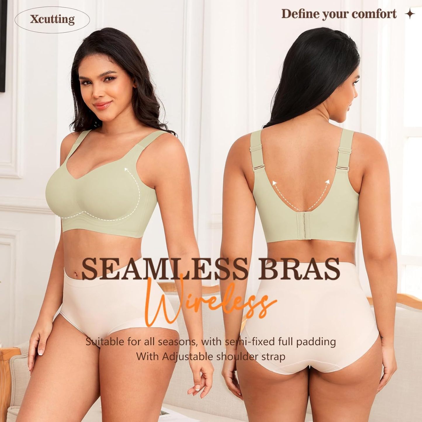 Seamless Soft-Support Wireless Bra for Full Bust
