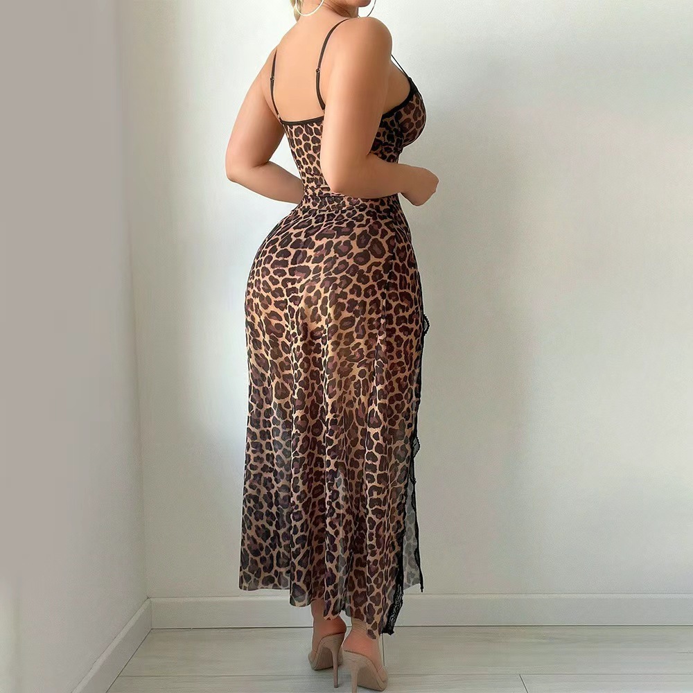 Seductive High-Slit Lingerie Nightdress