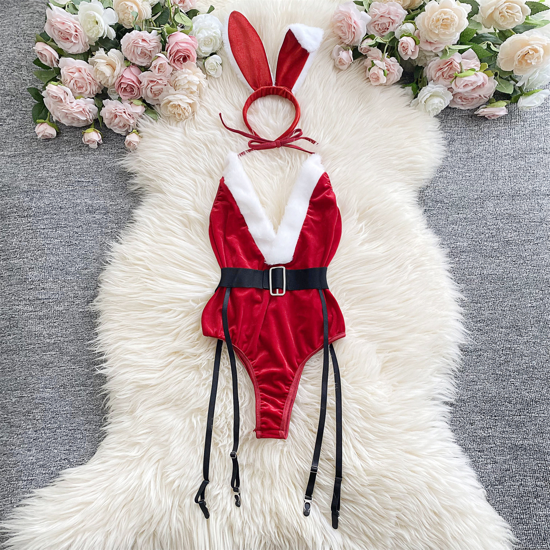 Sexy Christmas Bunny Girl Bodysuit