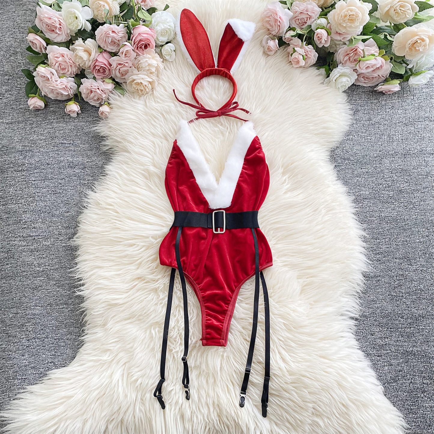 Sexy Christmas Bunny Girl Bodysuit