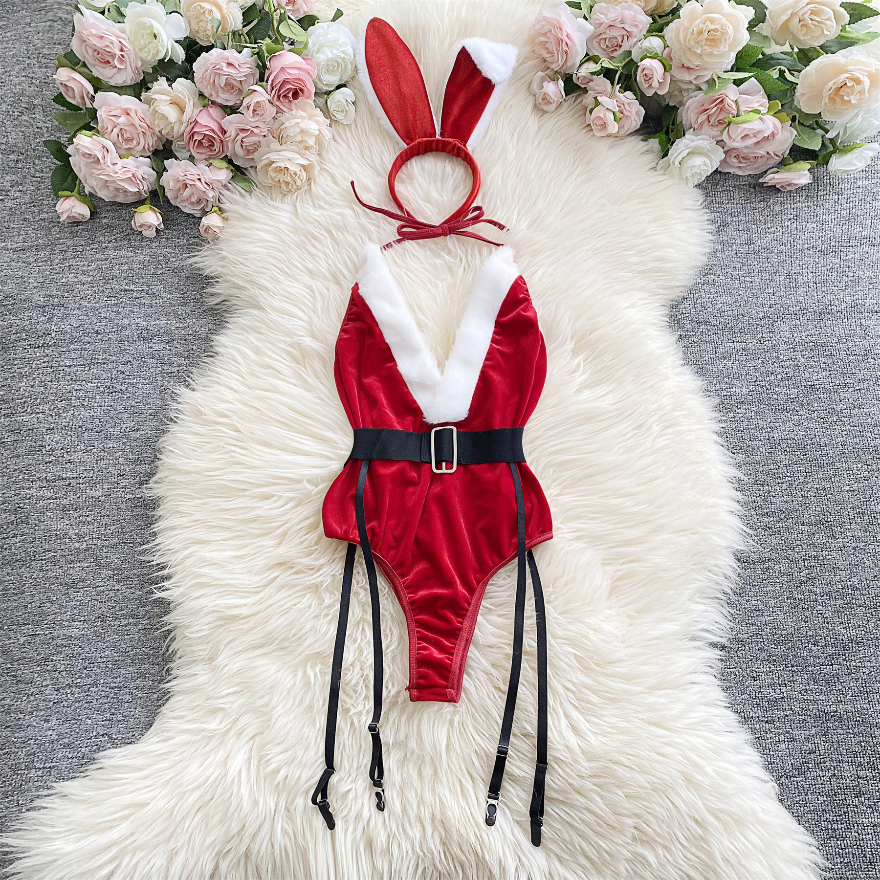 Sexy Christmas Bunny Girl Bodysuit