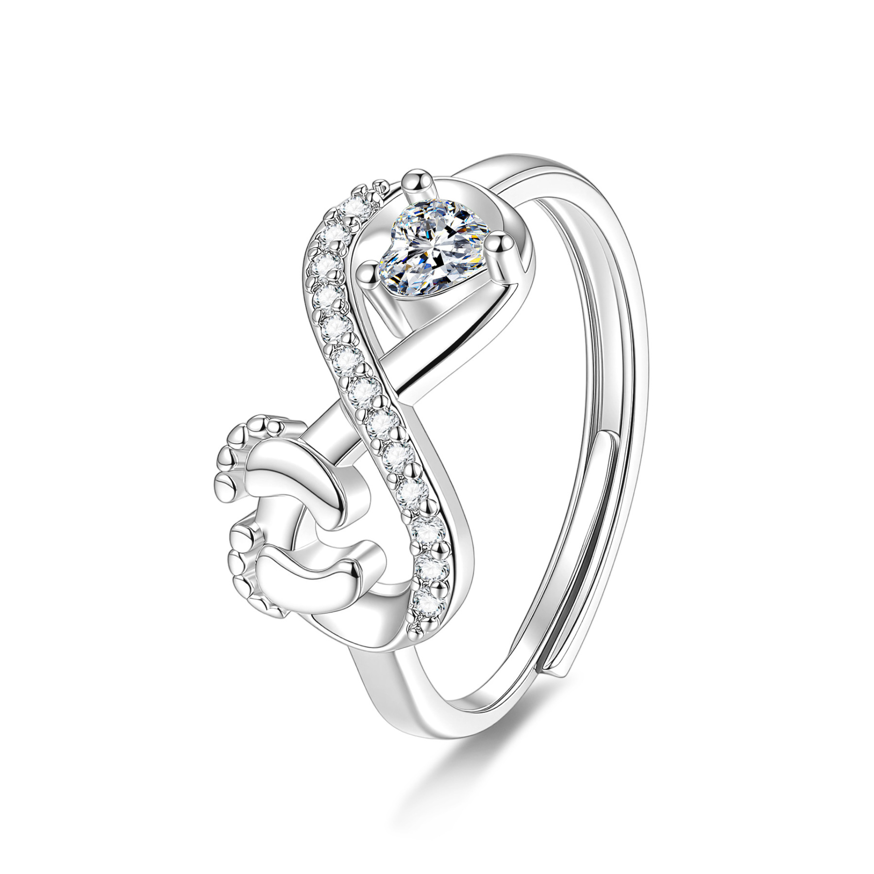 Elegant Infinity Band with Brilliant Crystal