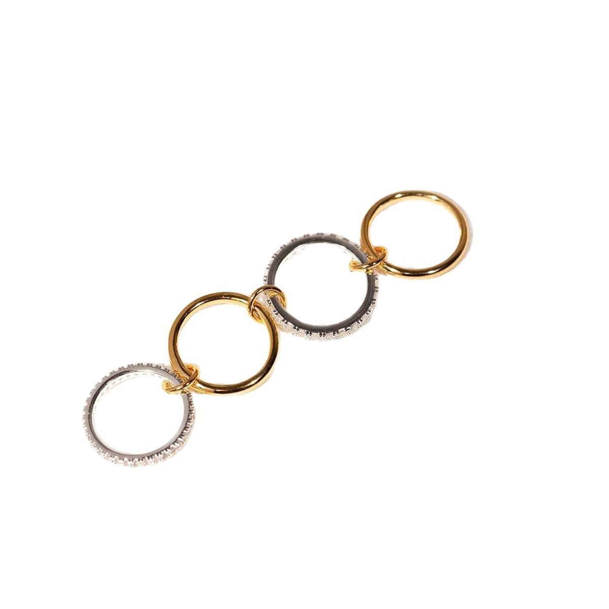 Elegant Interlocking Crystal Chain Ring for Women