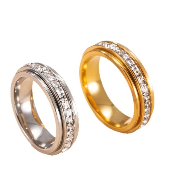 Rotating Starry Sky Ring – Sparkling Spinner Statement Ring ✨