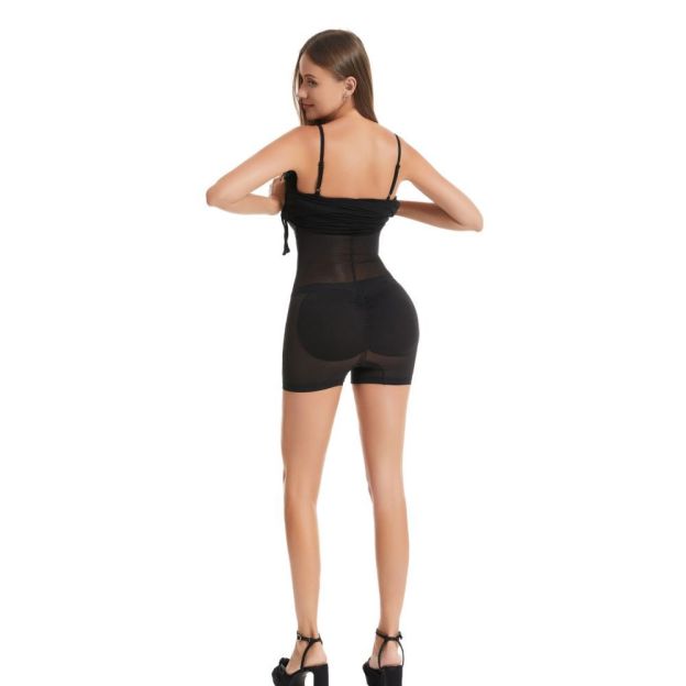 ribbed body-shaping dress with built-in shapewear