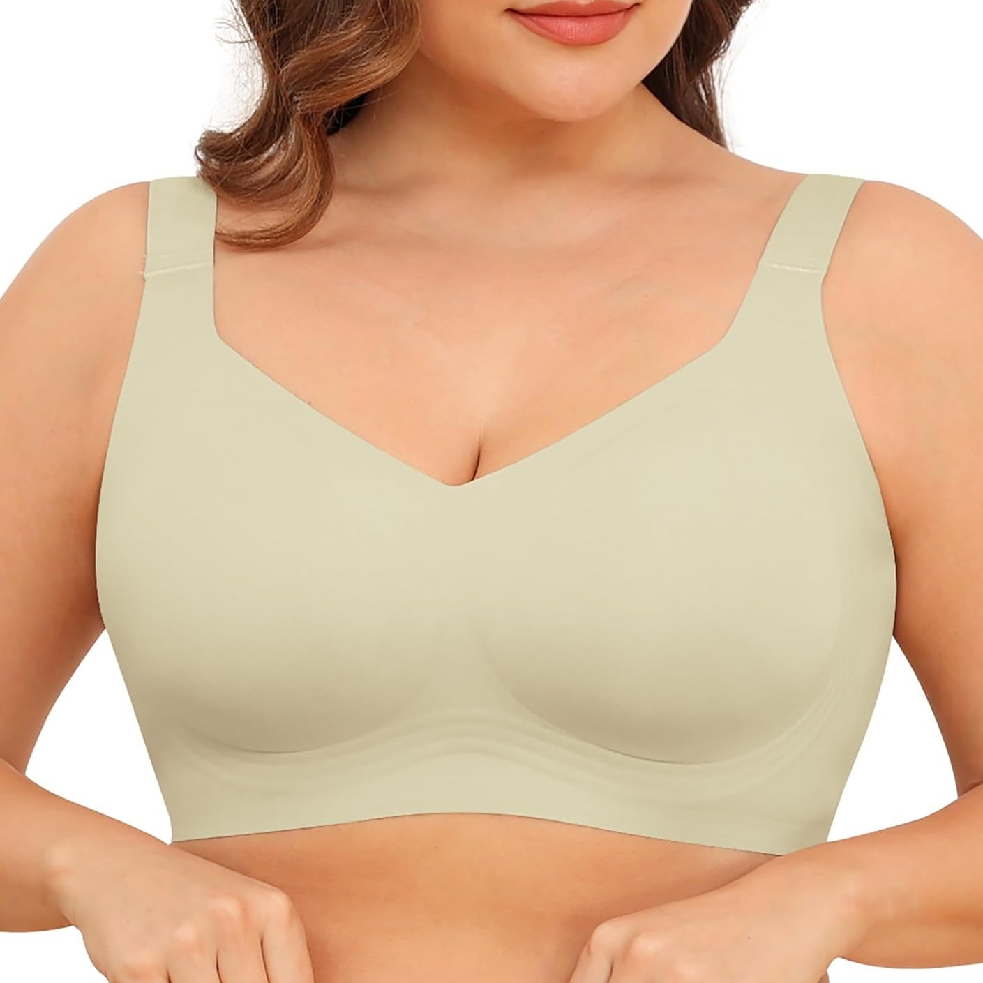Seamless Soft-Support Wireless Bra for Full Bust