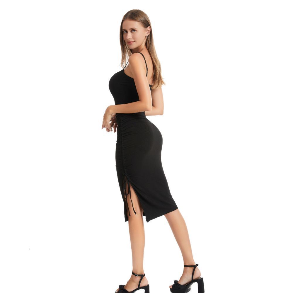 ribbed body-shaping dress with built-in shapewear
