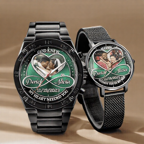 Love on your wrist - Couple Photo Upload - Custom Stainless Steel Watches
