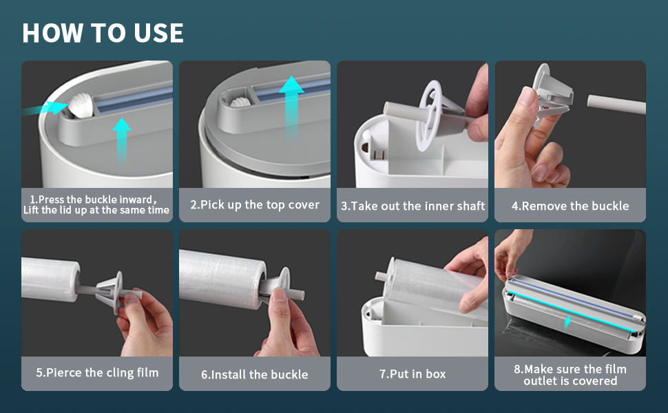 Sturdy Food Cling Wrap Film Cutter， tin foil ,  , press and seal plastic wrap, press n seal wrap