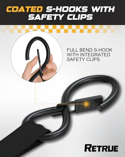 Heavy Duty Self Retracting Ratchet Tie Down Strap with Hooks