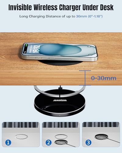 30mm Under Desk Invisible Wireless Charger Mat