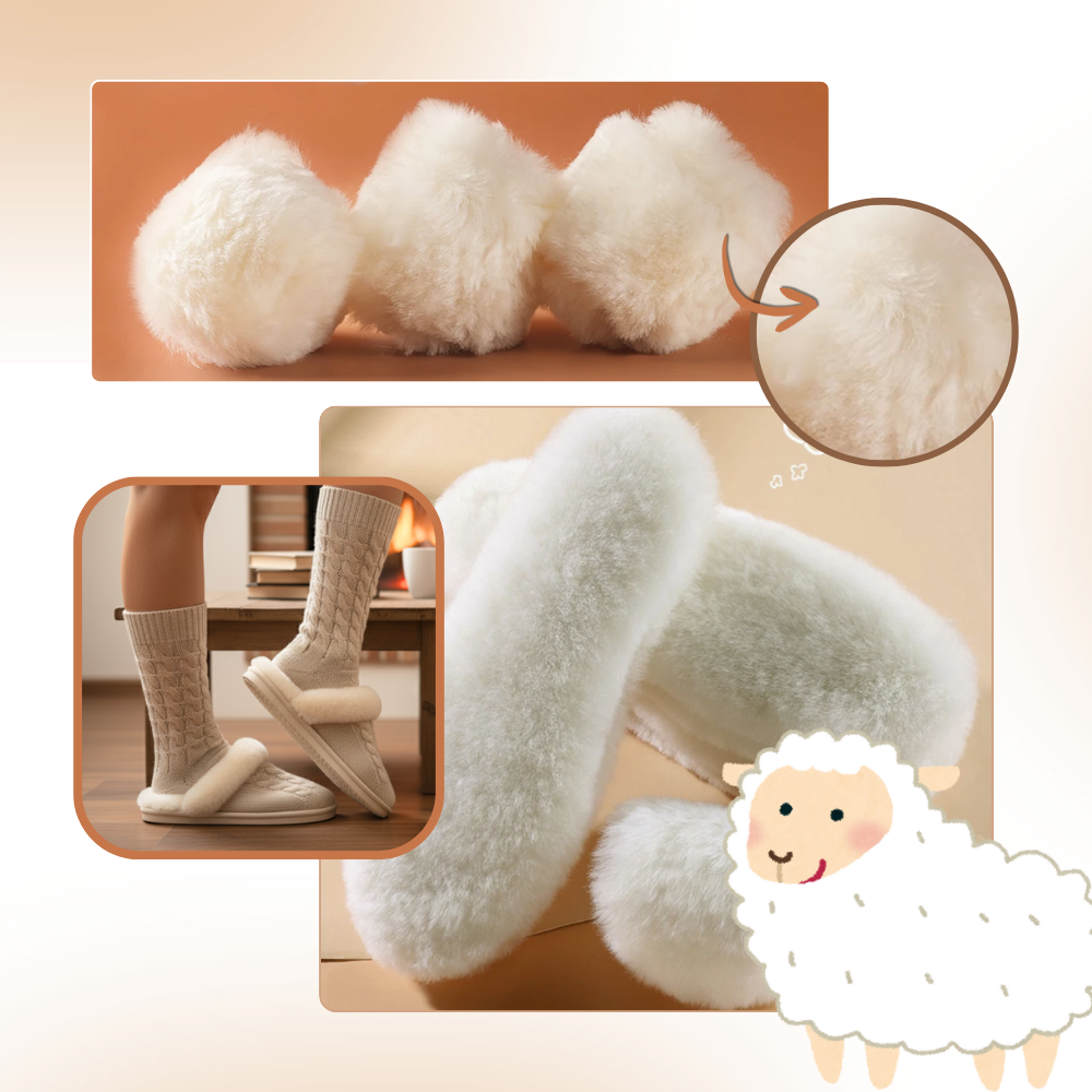 Wool shoe inserts | Felt insoles for boots | Insole replacement | Warm insoles for boots - Wraps Every Step - Ozerty Wool Cloud Warm Shoe Inserts - Wraps Every Step - Ozerty