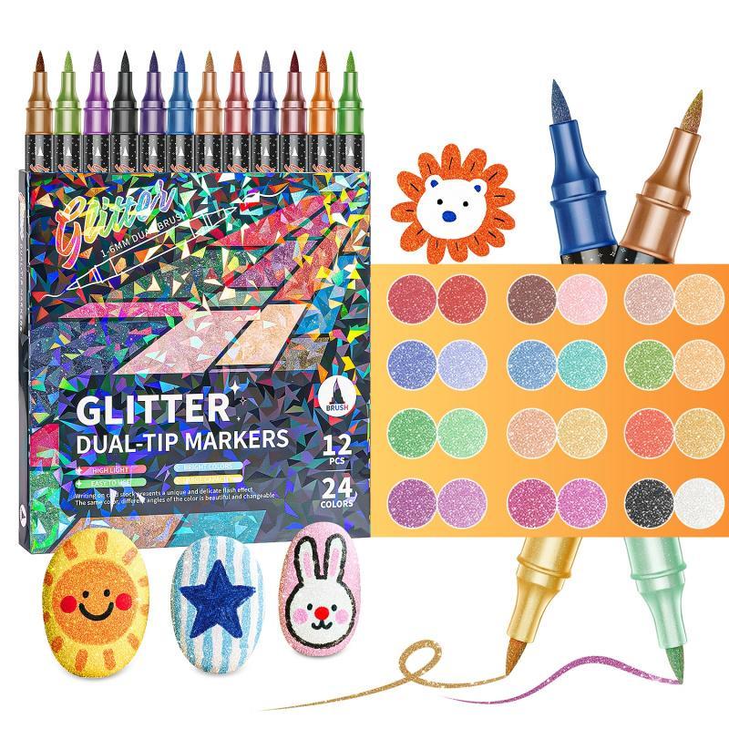 🔥Last Day Discount 49% Off🎨24/48/72/96 Colors Glitter Effect Brush Markers