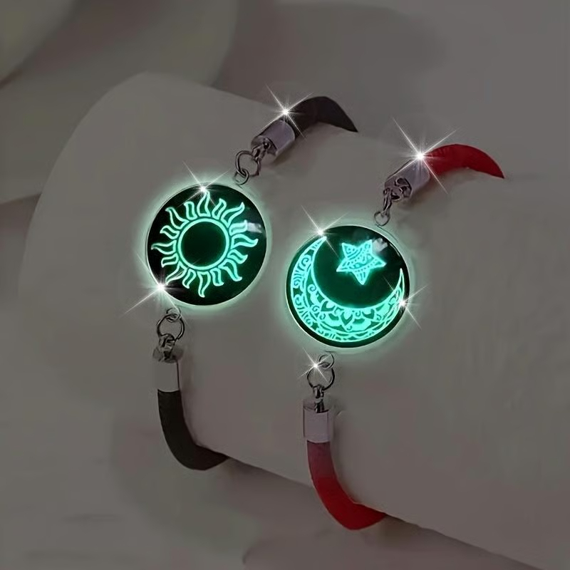 🔥 2-Pack Sun & Moon Bracelets – Luminous Couples Jewelry for Long-Distance Love