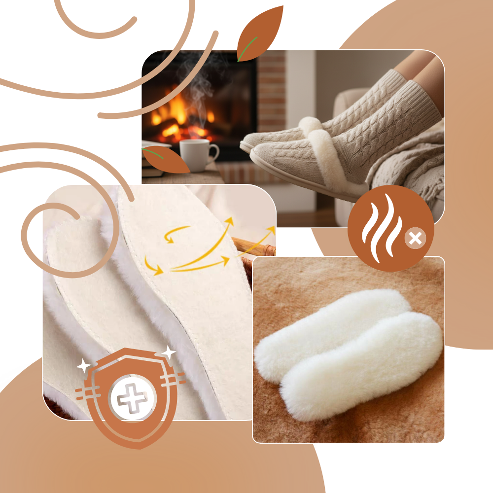 Wool shoe inserts | Felt insoles for boots | Insole replacement | Warm insoles for boots - Naturally Hygienic - Ozerty Wool Cloud Warm Shoe Inserts - Naturally Hygienic - Ozerty