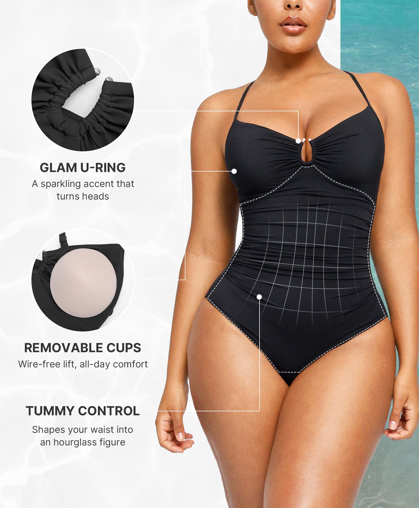 Women’s Tummy Control One-Piece Swimsuit