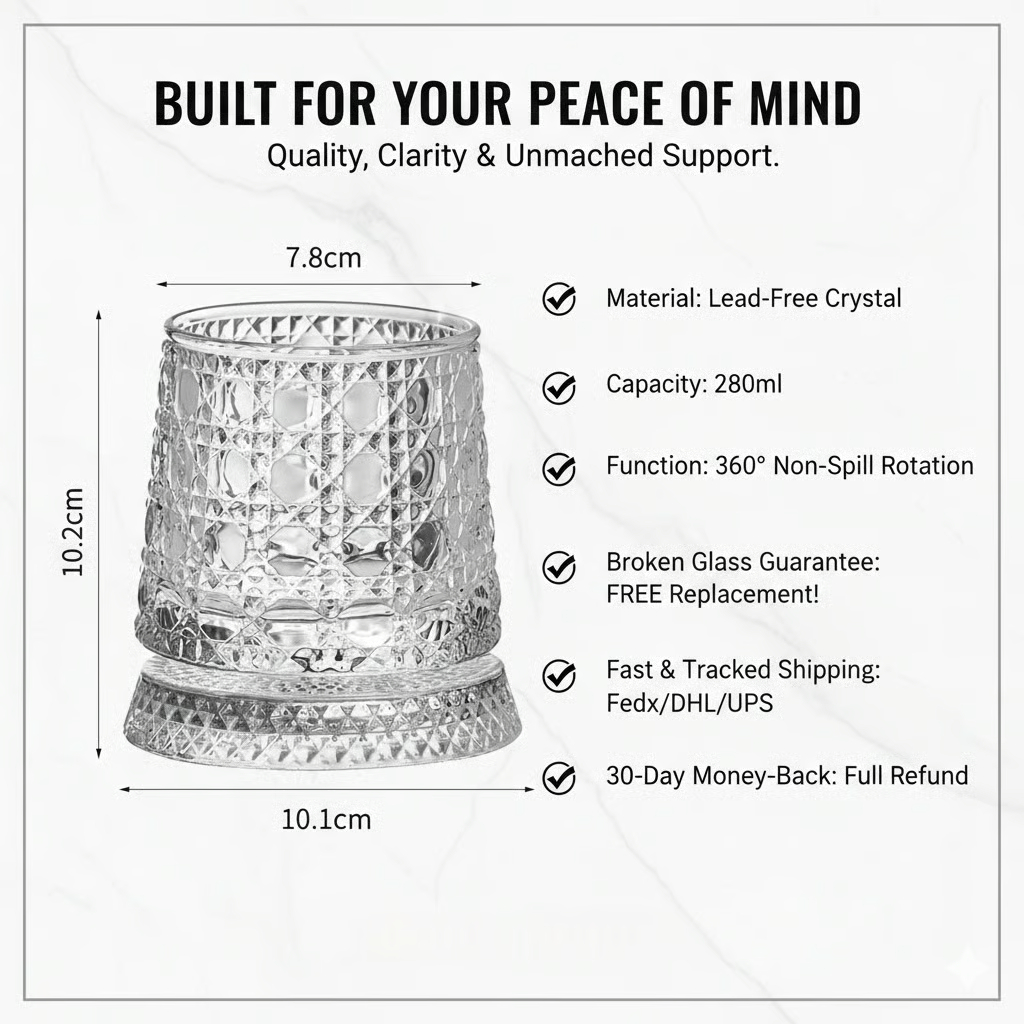 🍻The Zenith 360° Kinetic Crystal Whiskey Tumbler