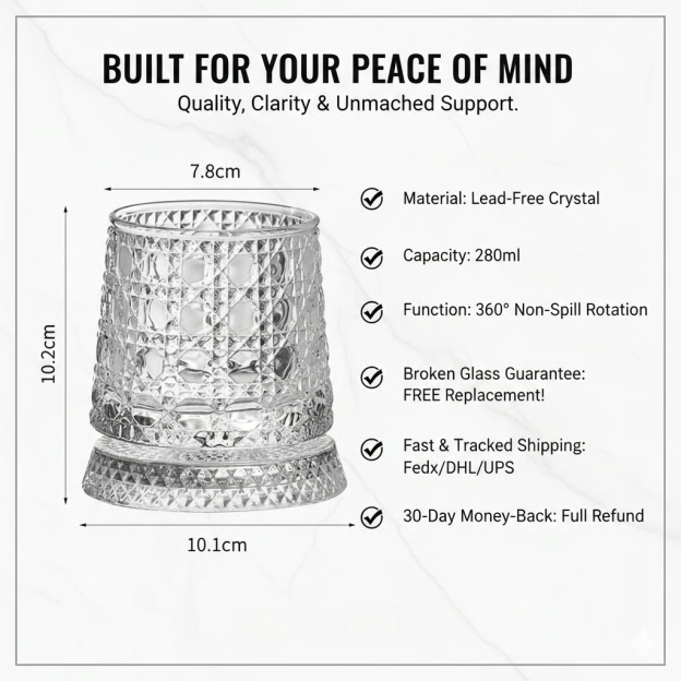 🍻The Zenith 360° Kinetic Crystal Whiskey Tumbler