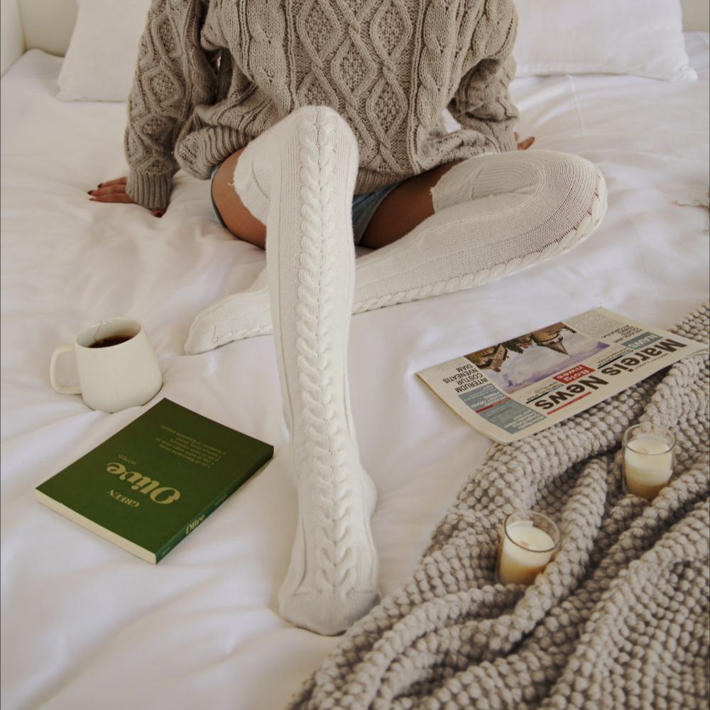 Thick Knitted Slouch Socks, Long Pile Winter Warm Socks for Women