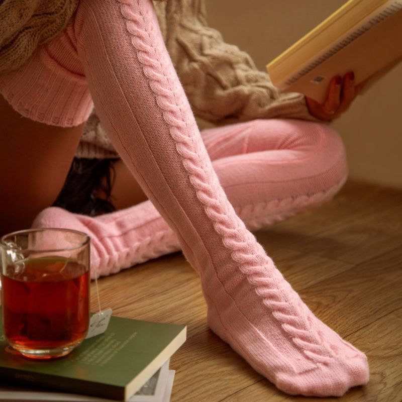 Thick Knitted Slouch Socks, Long Pile Winter Warm Socks for Women