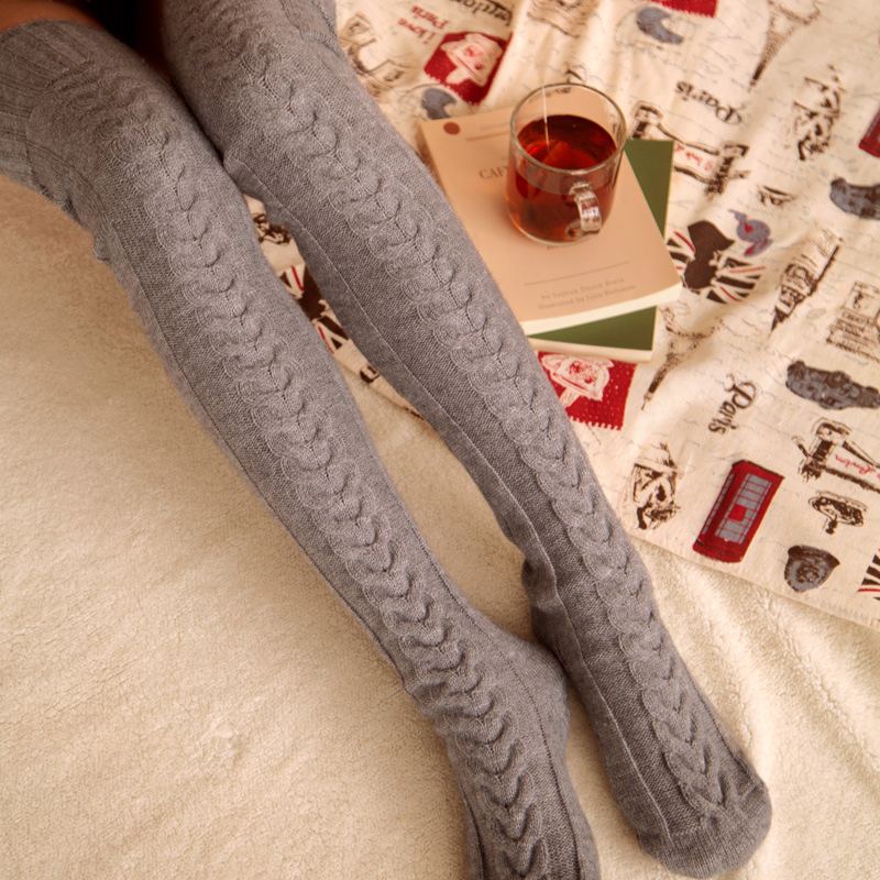 Thick Knitted Slouch Socks, Long Pile Winter Warm Socks for Women