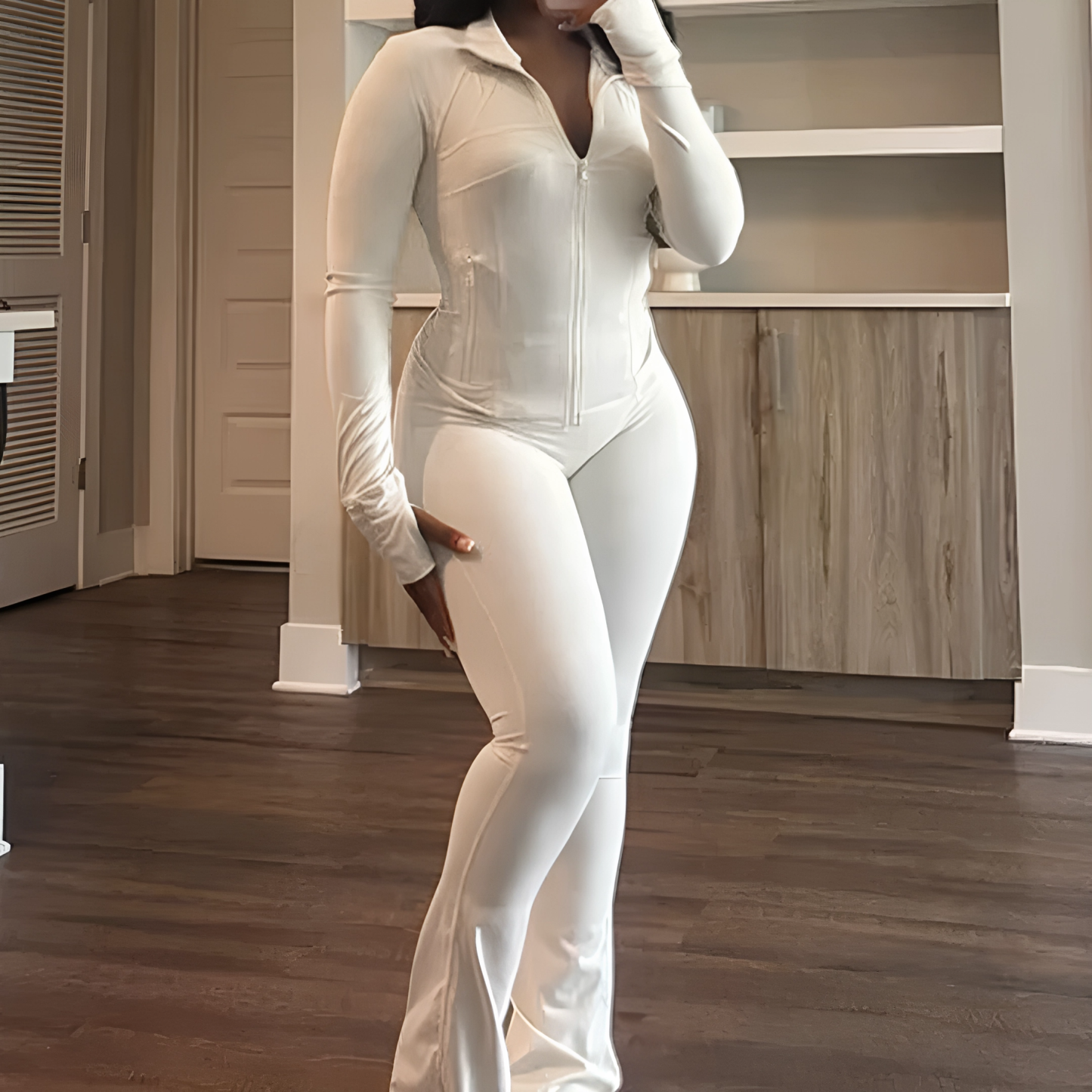 Sexy Long-Sleeve Flared Two-Piece Set for Women