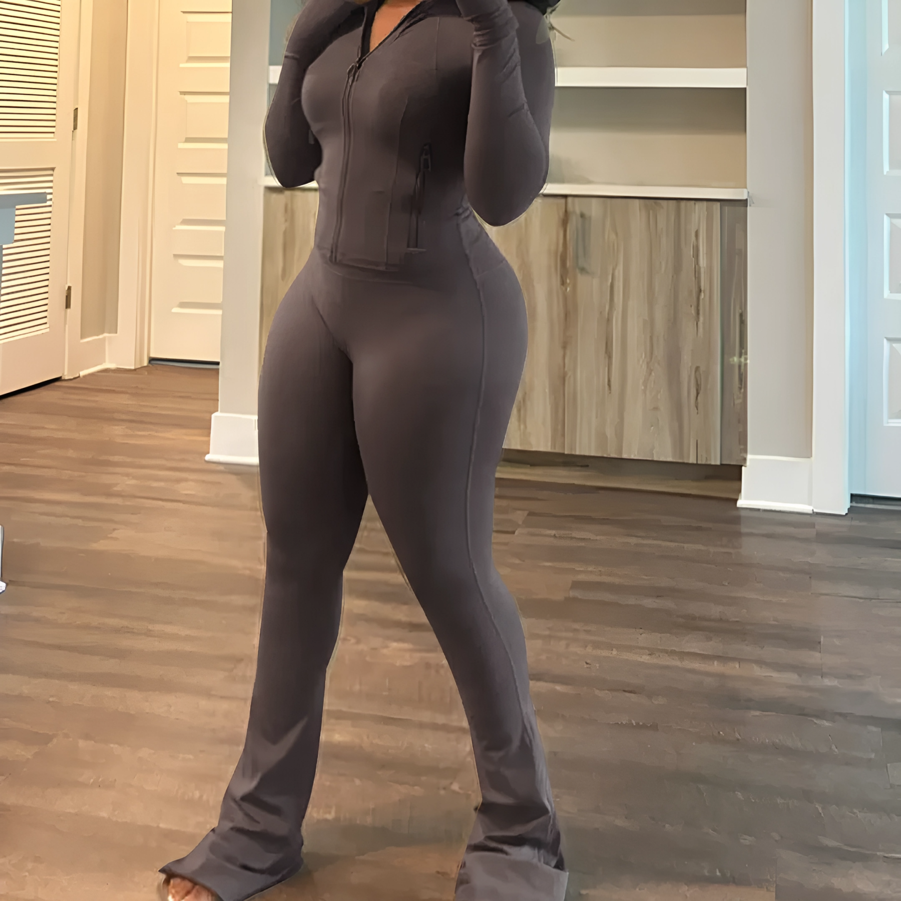 Sexy Long-Sleeve Flared Two-Piece Set for Women